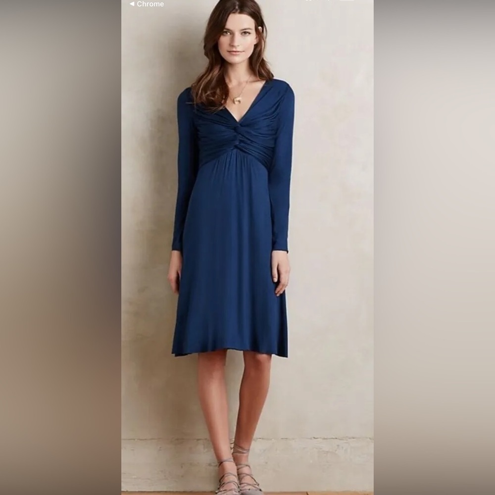 Bailey/44 ruched Blue dress, like jersey. Simple and comfortable